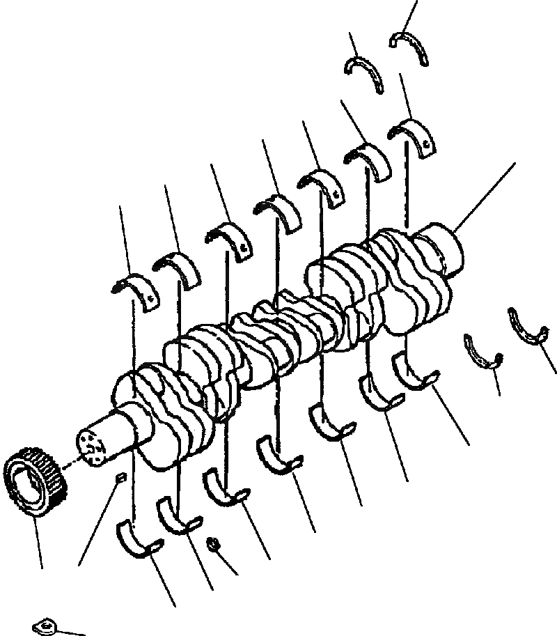 Схема запчастей Komatsu WA500-1LC - FIG. A-A КОЛЕНВАЛ ДВИГАТЕЛЬ
