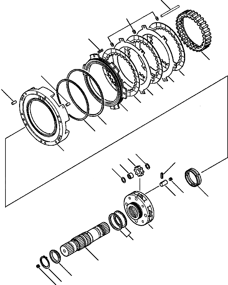 Схема запчастей Komatsu WA500-1LC - FIG. F-A ТРАНСМИССИЯ - ПЕРВ. МУФТА СИЛОВАЯ ПЕРЕДАЧА И КОНЕЧНАЯ ПЕРЕДАЧА