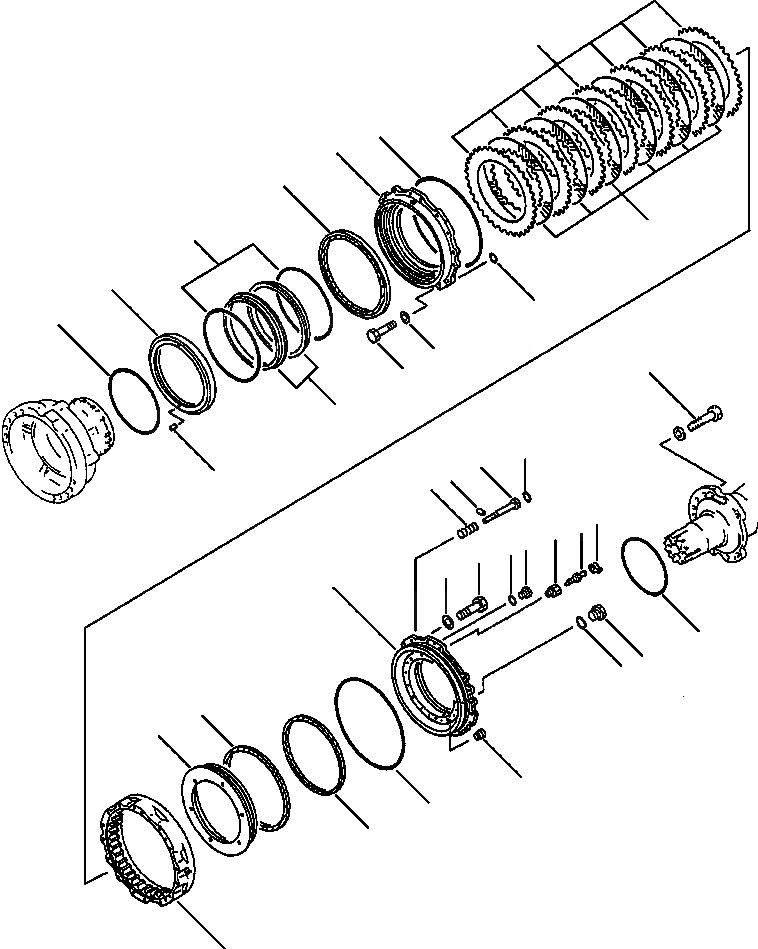 Схема запчастей Komatsu WA500-1LC - FIG. F-A ПЕРЕДН. И ЗАДН. МОСТS - КОЛЕСН. ТОРМОЗ СИЛОВАЯ ПЕРЕДАЧА И КОНЕЧНАЯ ПЕРЕДАЧА