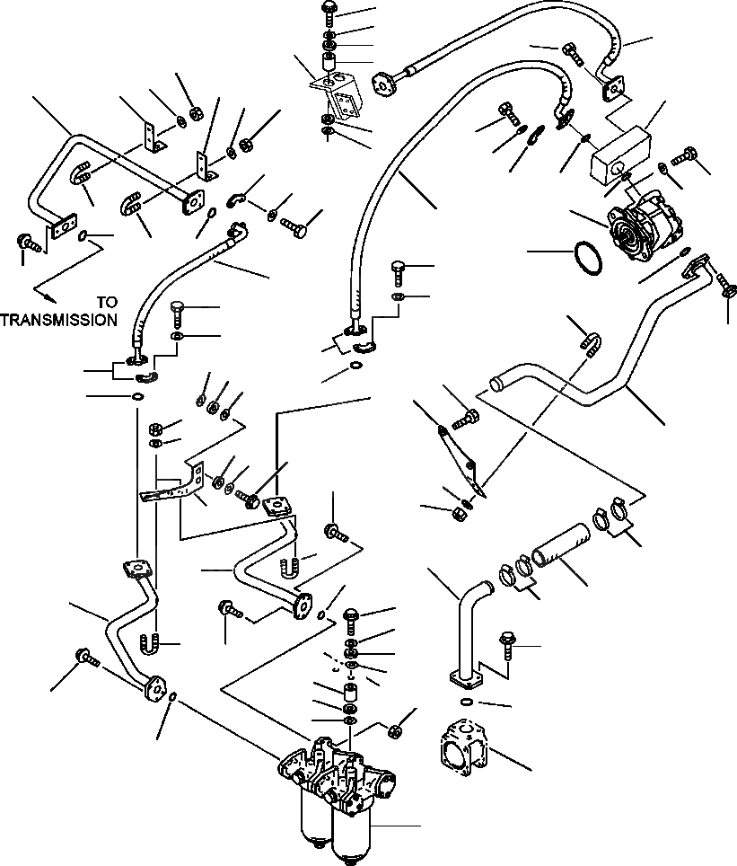 Схема запчастей Komatsu WA500-1LC - FIG. F7-A ГИДРОЛИНИЯ ТРАНСМИССИИ - ТРАНСМИССИЯ И КОРПУС ПЕРЕДАЧИ - МАСЛ. ФИЛЬТР СИЛОВАЯ ПЕРЕДАЧА И КОНЕЧНАЯ ПЕРЕДАЧА