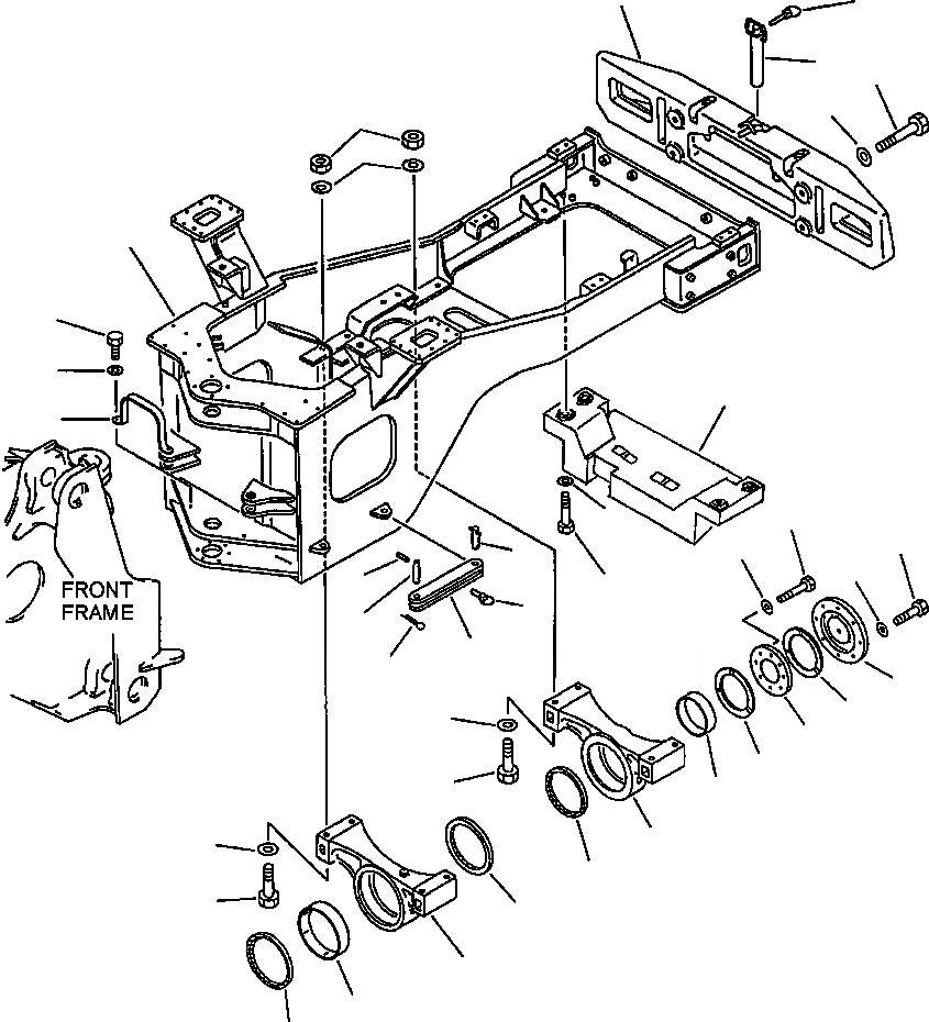 Схема запчастей Komatsu WA500-1LC - FIG. J-A ЗАДН. РАМА ОСНОВНАЯ РАМА И ЕЕ ЧАСТИ