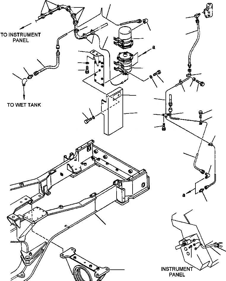 Схема запчастей Komatsu WA500-1LC - FIG. K-8A ВОЗД. ВЛАГООТДЕЛИТЕЛЬ ТРУБЫ КАБИНА ОПЕРАТОРА И СИСТЕМА УПРАВЛЕНИЯ