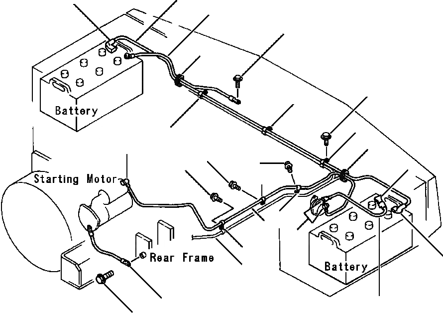 Схема запчастей Komatsu WA500-1LE - ЭЛЕКТРИКА ЛИНИЯ АККУМУЛЯТОРА КОМПОНЕНТЫ ДВИГАТЕЛЯ & ЭЛЕКТРИКА