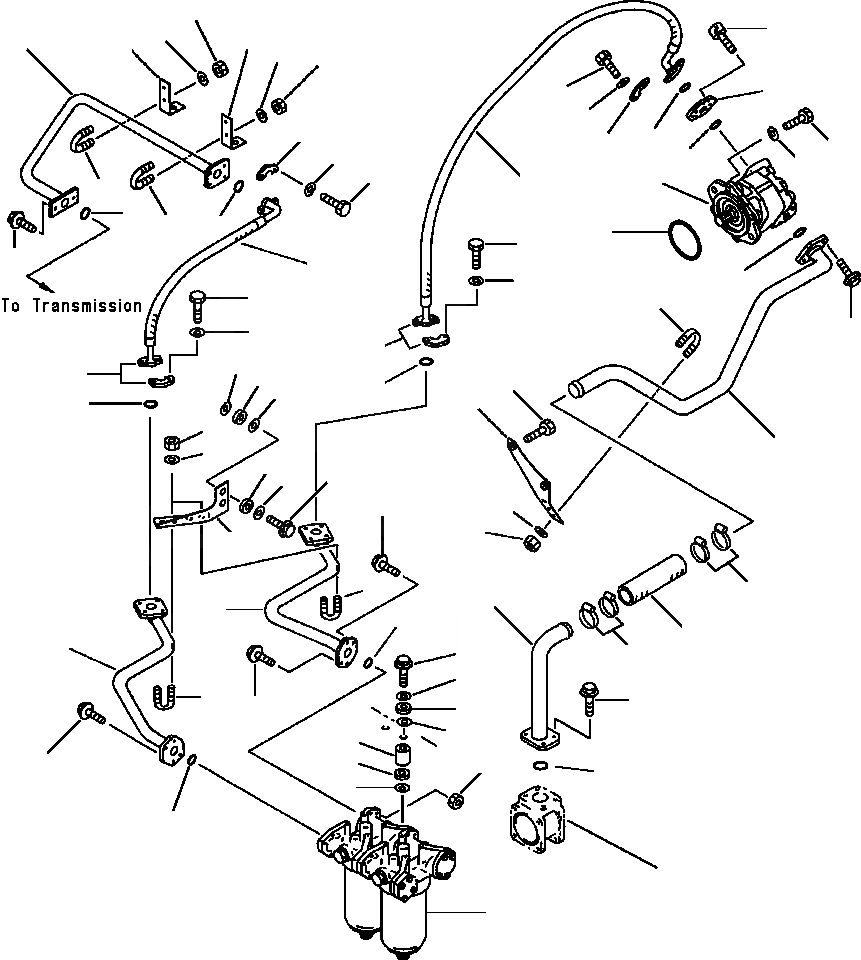 Схема запчастей Komatsu WA500-1LE - ГИДРОЛИНИЯ ТРАНСМИССИИ ТРАНСМИССИЯ - МАСЛ. ФИЛЬТР ГИДРОТРАНСФОРМАТОР И ТРАНСМИССИЯ