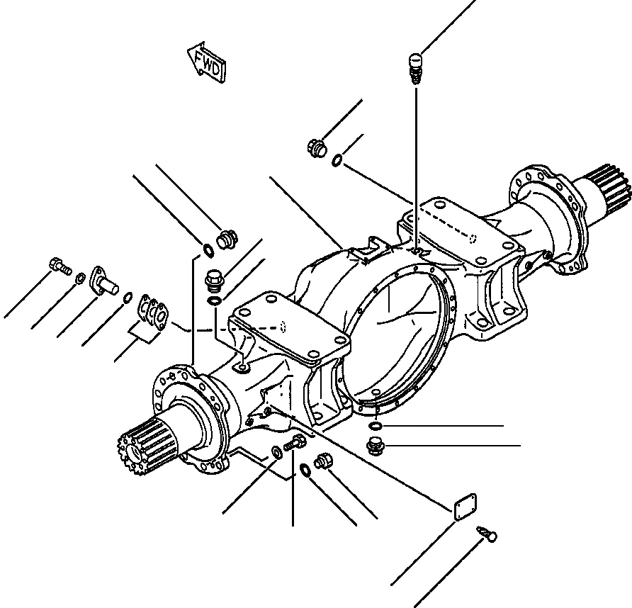 Схема запчастей Komatsu WA500-1LE - КОРПУС ПЕРЕДНЕГО МОСТА ВЕДУЩ. ВАЛ
