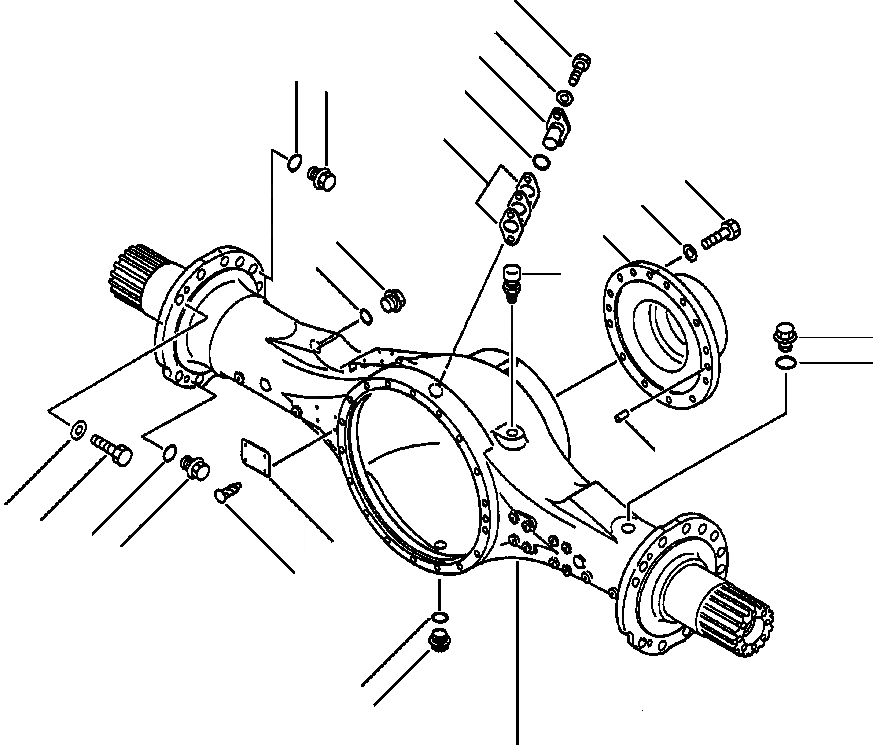 Схема запчастей Komatsu WA500-1LE - КОРПУС ЗАДНЕГО МОСТА ВЕДУЩ. ВАЛ