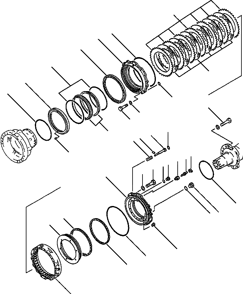 Схема запчастей Komatsu WA500-1LE - ПЕРЕДН. И ЗАДН. МОСТS КОЛЕСН. ТОРМОЗ ВЕДУЩ. ВАЛ