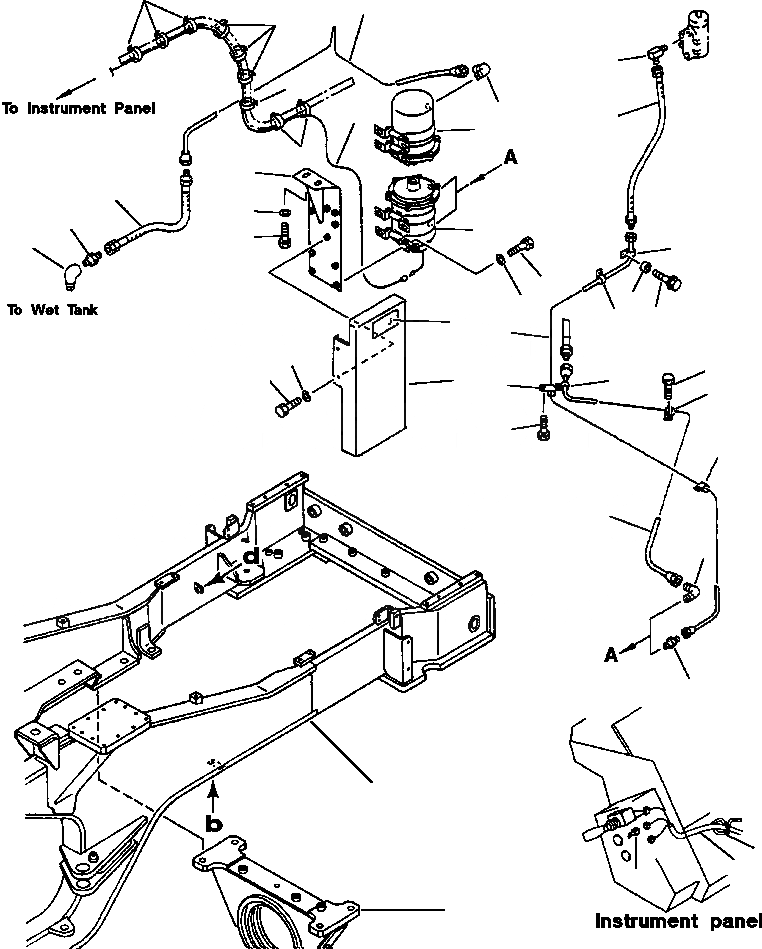 Схема запчастей Komatsu WA500-1LE - ВОЗД. ВЛАГООТДЕЛИТЕЛЬ ТРУБЫ ВЕДУЩ. ВАЛ