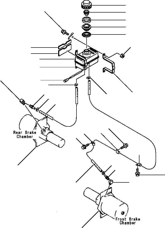 Схема запчастей Komatsu WA500-1LE - ТОРМОЗ. МАСЛОПРОВОДЯЩАЯ ЛИНИЯ ТОРМОЗ. МАСЛ. РЕЗЕРВУАР - ТОРМОЗ. КАМЕРАS ВЕДУЩ. ВАЛ