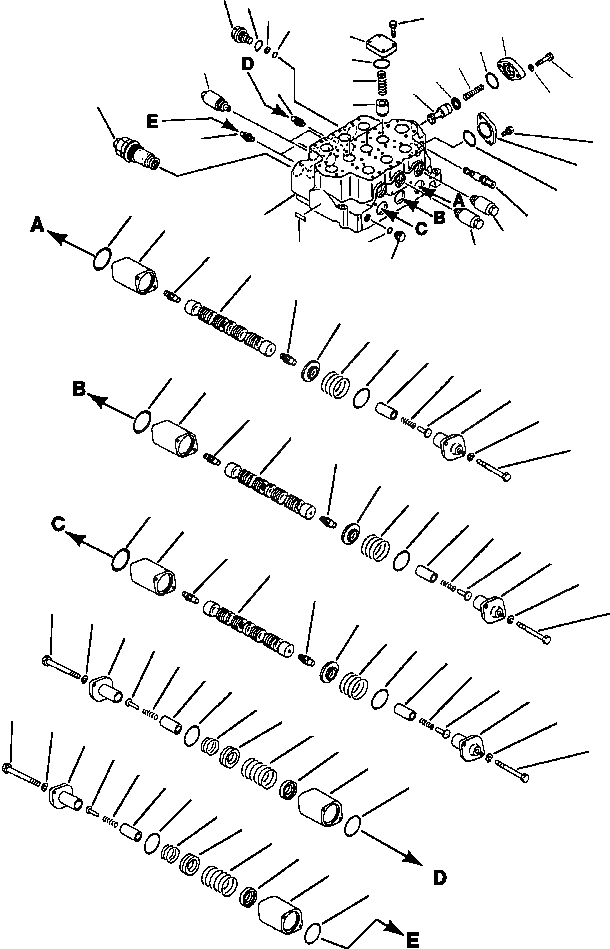 Схема запчастей Komatsu WA500-1LE - 3-Х СЕКЦИОНН. КОНТРОЛЬН. КЛАПАН (/) УПРАВЛ-Е РАБОЧИМ ОБОРУДОВАНИЕМ