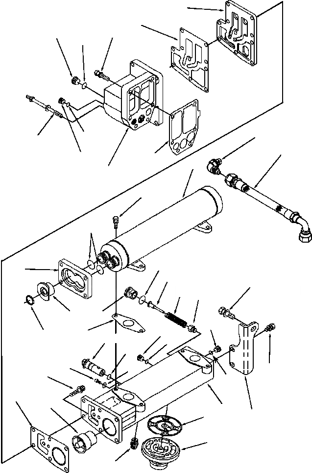 Схема запчастей Komatsu WA500-1LE - ДВИГАТЕЛЬ МАСЛООХЛАДИТЕЛЬ ДВОЙН. PASS LUBE МАСЛООХЛАДИТЕЛЬ СИСТЕМА СМАЗКИ МАСЛ. СИСТЕМА