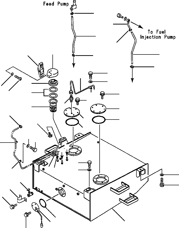 Схема запчастей Komatsu WA500-1L - ТОПЛ. БАК И ТОПЛИВОПРОВОД КОМПОНЕНТЫ ДВИГАТЕЛЯ & ЭЛЕКТРИКА