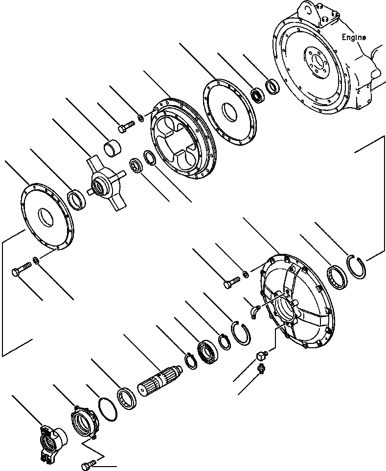 Схема запчастей Komatsu WA500-1L - ДЕМПФЕР ASSEMBLY ГИДРОТРАНСФОРМАТОР И ТРАНСМИССИЯ