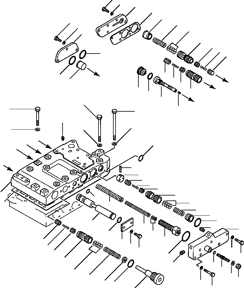 Схема запчастей Komatsu WA500-1L - ТРАНСМИССИЯ ВЕРХН. УПРАВЛЯЮЩ. КЛАПАН ГИДРОТРАНСФОРМАТОР И ТРАНСМИССИЯ