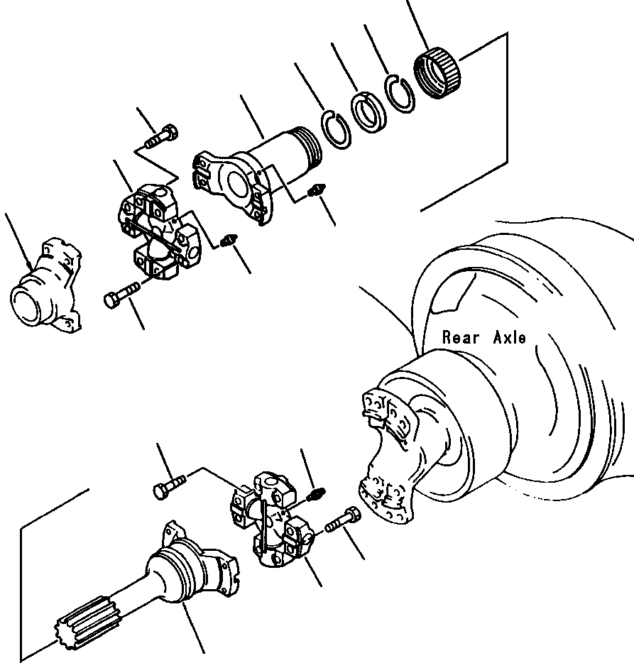 Схема запчастей Komatsu WA500-1L - ВЕДУЩ. ВАЛ (ЗАДН.) ВЕДУЩ. ВАЛ