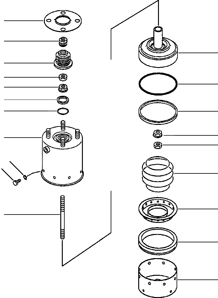 Схема запчастей Komatsu WA500-1L - СТОЯНОЧНЫЙ ТОРМОЗ ПРУжИН. ЦИЛИНДР. ВЕДУЩ. ВАЛ