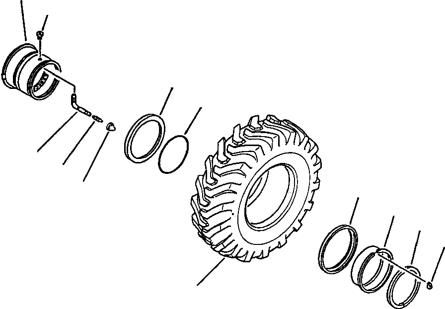 Схема запчастей Komatsu WA500-1L - КОЛЕСА И ШИНЫ . X ВЕДУЩ. ВАЛ