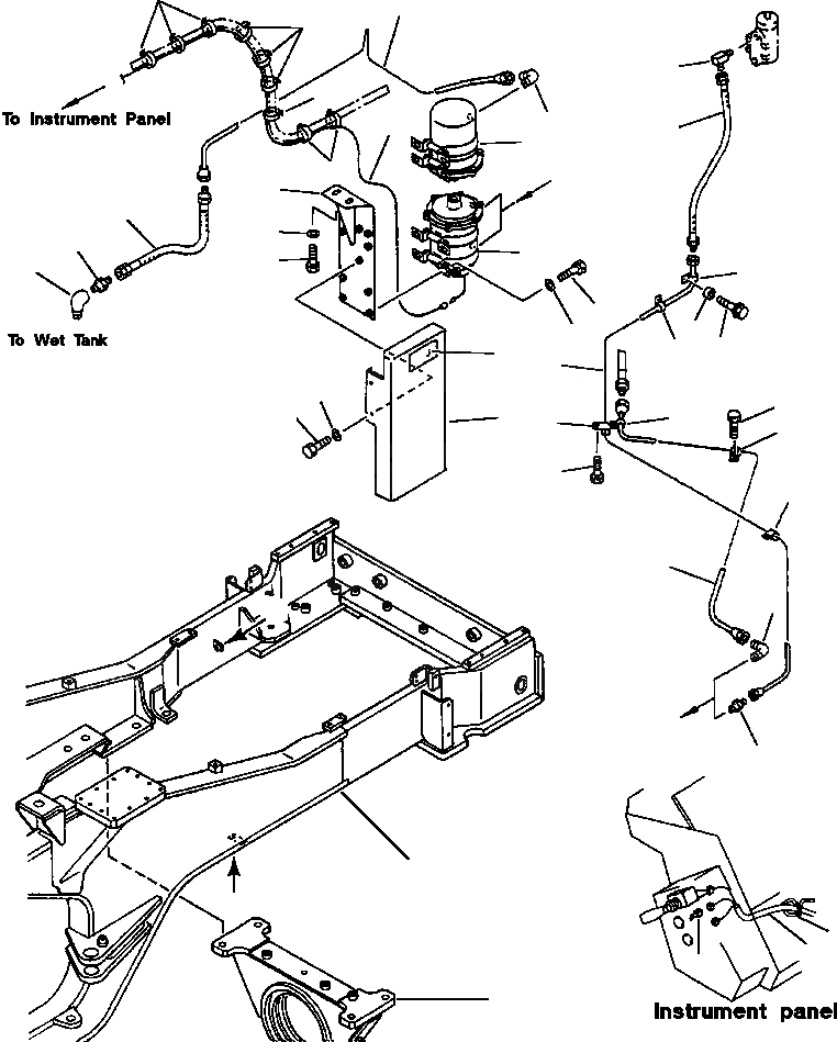 Схема запчастей Komatsu WA500-1L - ВОЗД. ВЛАГООТДЕЛИТЕЛЬ ТРУБЫ ВЕДУЩ. ВАЛ