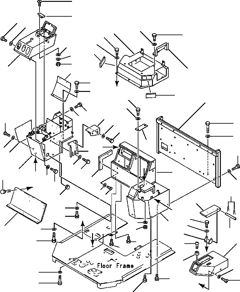 Схема запчастей Komatsu WA500-1L - КОНСОЛЬН. БЛОК (ДЛЯ MACHINES С КАБИНОЙ И БЕЗ КОНДИЦ. ВОЗДУХА) РАМА