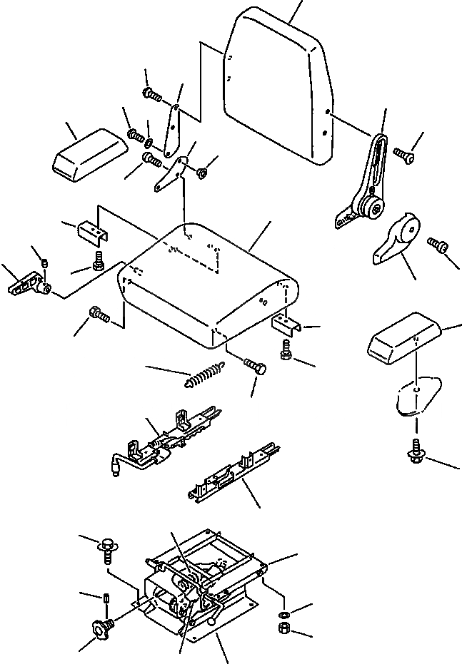 Схема запчастей Komatsu WA500-1L - СИДЕНЬЕ ОПЕРАТОРА (РЕГУЛИР. ТИП) РАМА