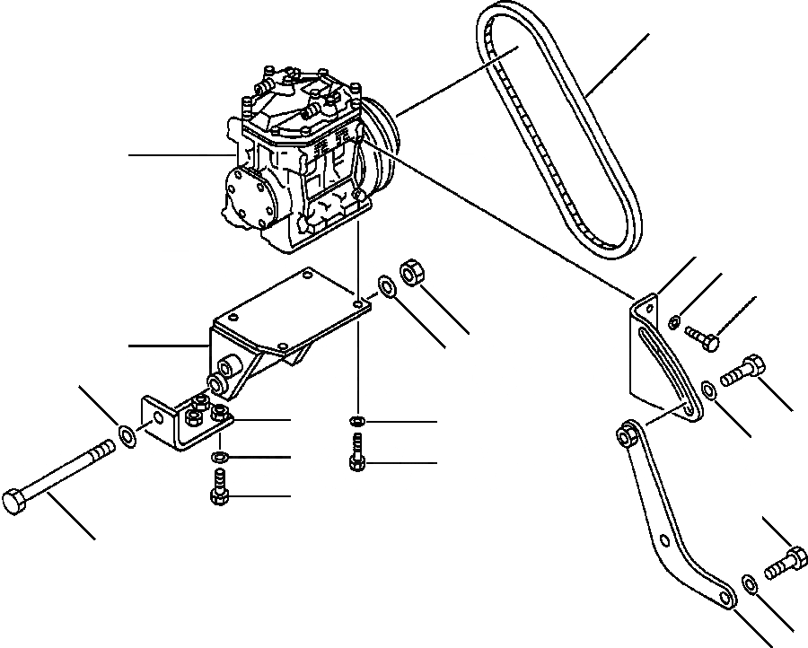 Схема запчастей Komatsu WA500-1L - КОНДИЦ. ВОЗДУХА КОМПРЕССОР КРЕПЛЕНИЕ РАМА