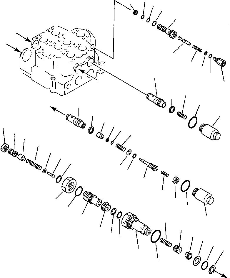 Схема запчастей Komatsu WA500-1L - 2-Х СЕКЦИОНН. УПРАВЛЯЮЩ. КЛАПАН (/) УПРАВЛ-Е РАБОЧИМ ОБОРУДОВАНИЕМ
