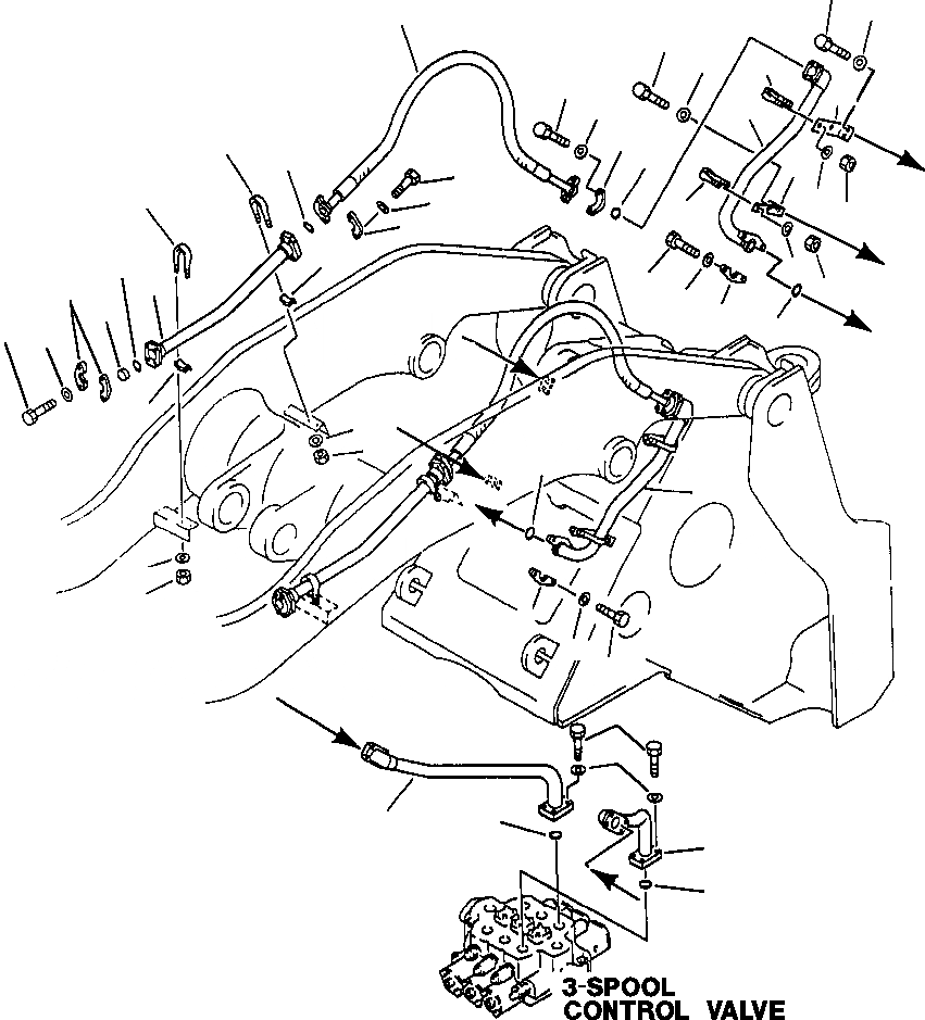 Схема запчастей Komatsu WA500-1L - ГИДРОЛИНИЯ ПЕРЕДН. END НАВЕСН. ОБОРУД - УПРАВЛЯЮЩ. КЛАПАН - ПЕРЕДН. ТРУБЫ УПРАВЛ-Е РАБОЧИМ ОБОРУДОВАНИЕМ