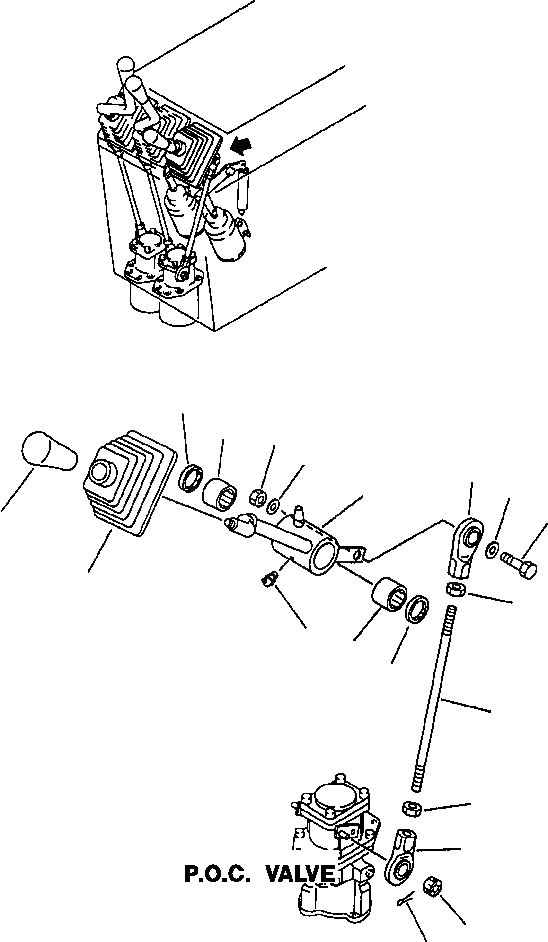 Схема запчастей Komatsu WA500-1L - ПЕРЕДН. END УПРАВЛ. НАВЕСН. ОБОРУД. РЫЧАГ УПРАВЛ-Е РАБОЧИМ ОБОРУДОВАНИЕМ