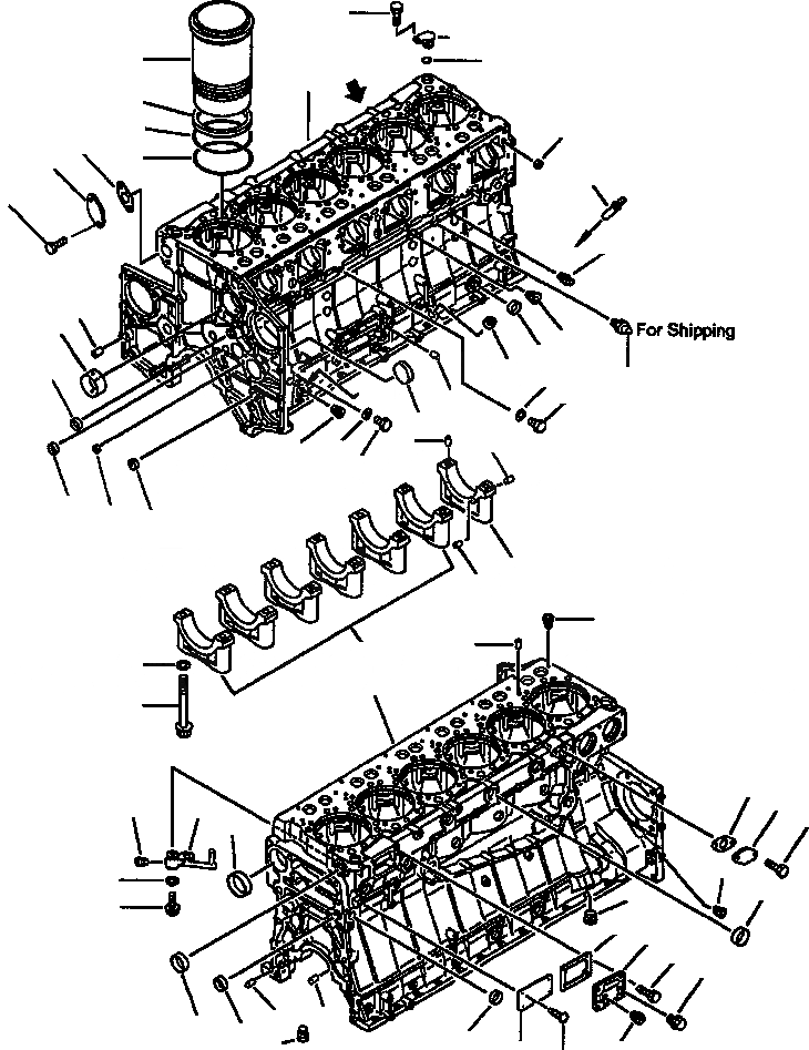 Схема запчастей Komatsu WA500-1L - БЛОК ЦИЛИНДРОВ БЛОК ЦИЛИНДРОВ