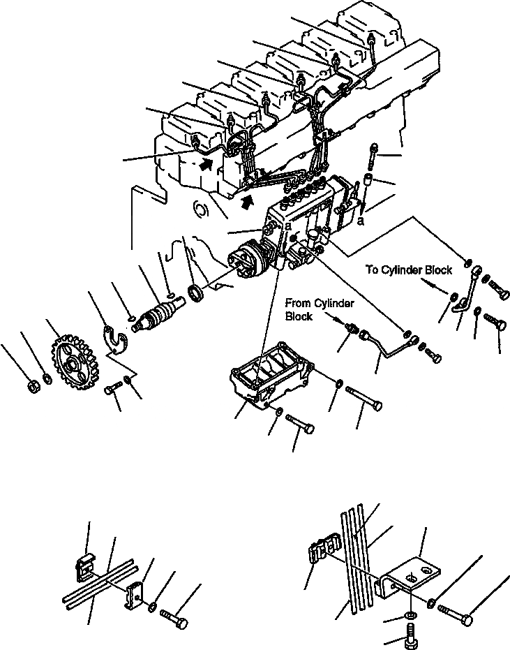 Схема запчастей Komatsu WA500-1L - ТОПЛ. НАСОС И ТРУБЫ ТОПЛИВН. СИСТЕМА