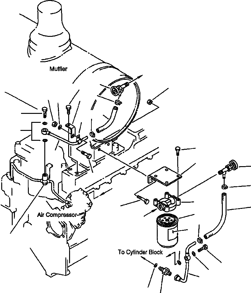 Схема запчастей Komatsu WA500-1L - АНТИКОРРОЗ. ЭЛЕМЕНТ И ТРУБЫ СИСТЕМА ОХЛАЖДЕНИЯ