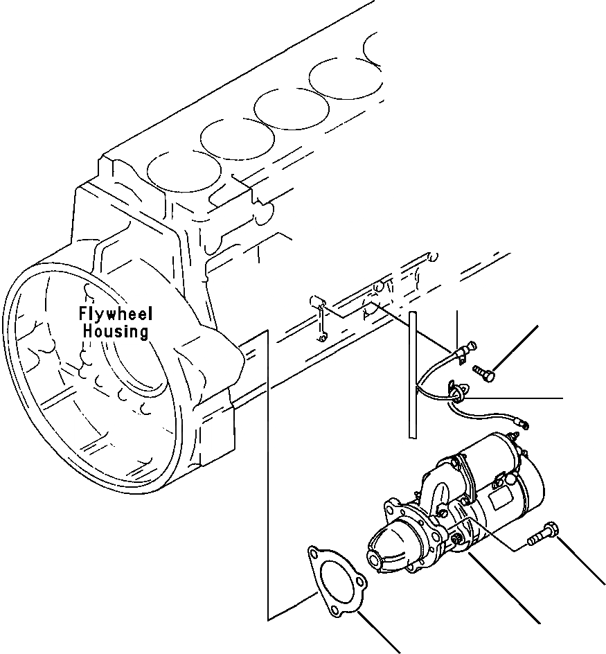 Схема запчастей Komatsu WA500-1L - СТАРТЕР И КРЕПЛЕНИЕ ЭЛЕКТРИКА