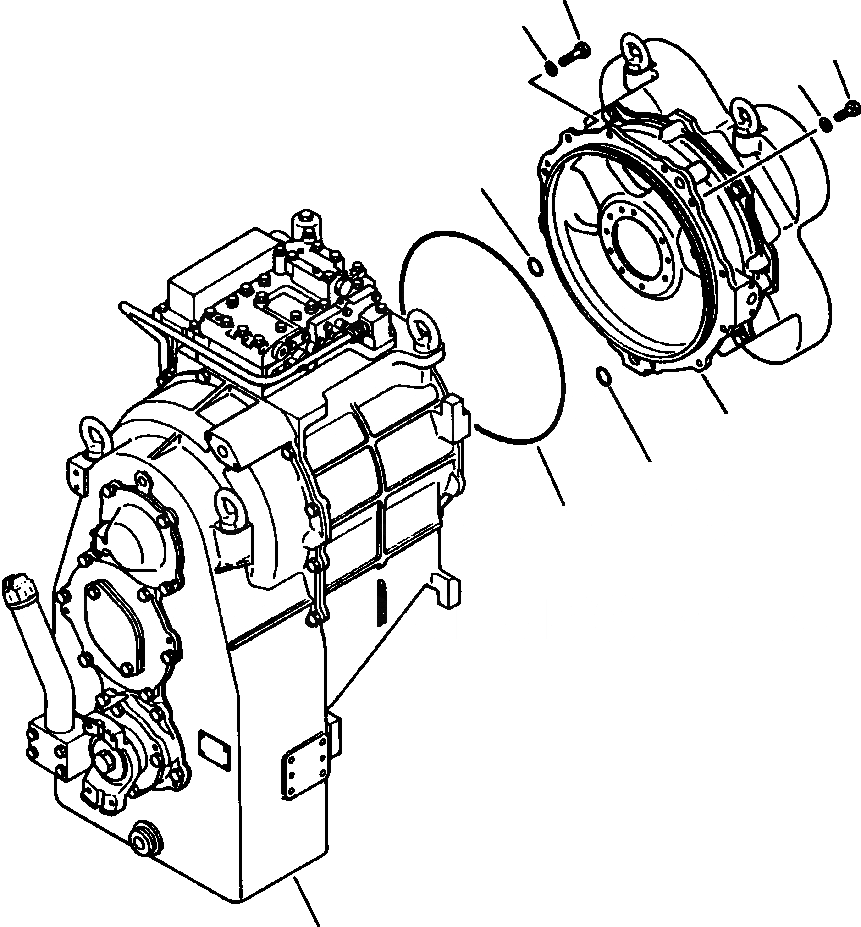 Схема запчастей Komatsu WA500-1L SUPPLEMENT - ГИДРОТРАНСФОРМАТОР КРЕПЛЕНИЕ ГИДРОТРАНСФОРМАТОР И ТРАНСМИССИЯ