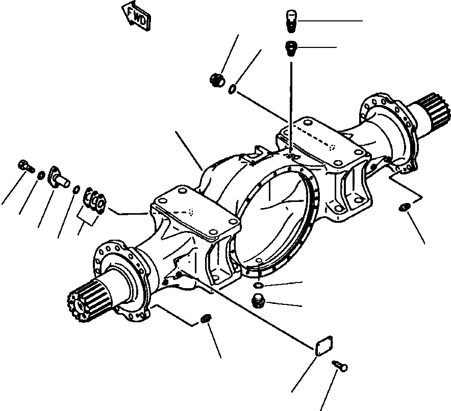 Схема запчастей Komatsu WA500-1L SUPPLEMENT - КОРПУС ПЕРЕДНЕГО МОСТА ВЕДУЩ. ВАЛ, МОСТS КОЛЕСА & ТОРМОЗ. СИСТЕМАS