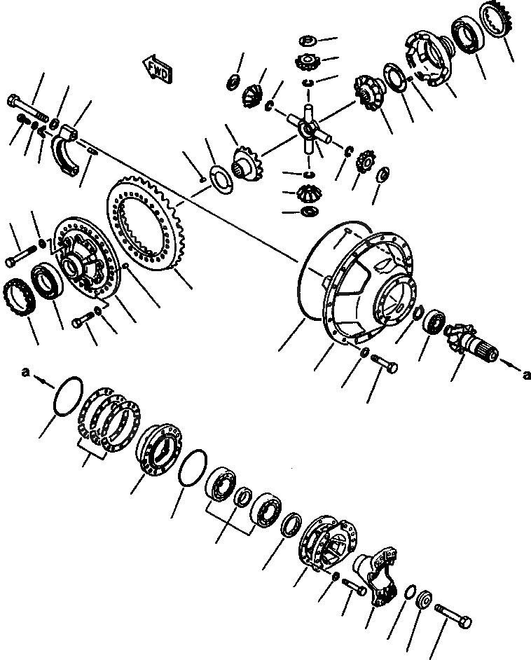 Схема запчастей Komatsu WA500-1L SUPPLEMENT - ПЕРЕДНИЙ МОСТ ДИФФЕРЕНЦ. ВЕДУЩ. ВАЛ, МОСТS КОЛЕСА & ТОРМОЗ. СИСТЕМАS