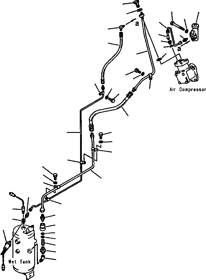 Схема запчастей Komatsu WA500-1L SUPPLEMENT - ВОЗДУХОВОД КОМПРЕССОР - WET БАК ВЕДУЩ. ВАЛ, МОСТS КОЛЕСА & ТОРМОЗ. СИСТЕМАS