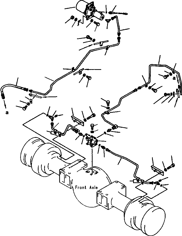 Схема запчастей Komatsu WA500-1L SUPPLEMENT - ТОРМОЗ. МАСЛОПРОВОДЯЩАЯ ЛИНИЯ КАМЕРА - ПЕРЕДНИЕ ТОРМОЗА ВЕДУЩ. ВАЛ, МОСТS КОЛЕСА & ТОРМОЗ. СИСТЕМАS