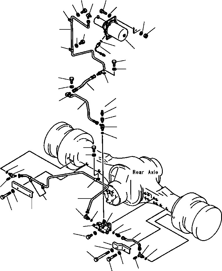 Схема запчастей Komatsu WA500-1L SUPPLEMENT - ТОРМОЗ. МАСЛОПРОВОДЯЩАЯ ЛИНИЯ КАМЕРА - ЗАДНИЕ ТОРМОЗА ВЕДУЩ. ВАЛ, МОСТS КОЛЕСА & ТОРМОЗ. СИСТЕМАS