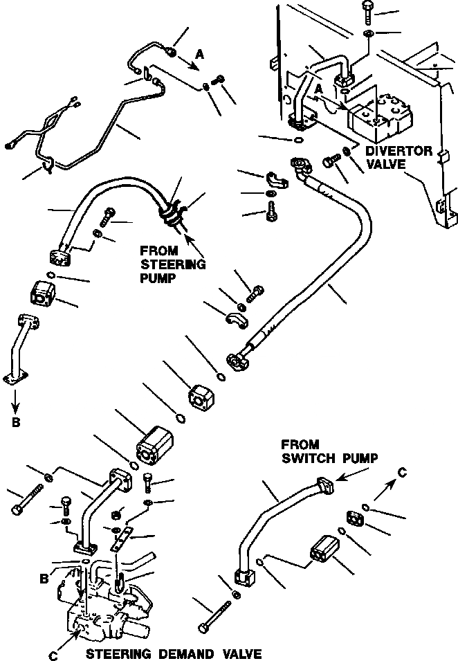 Схема запчастей Komatsu WA500-1L SUPPLEMENT - ГИДРОЛИНИЯ ЭКСТРЕННОГО УПРАВЛЕНИЯ ПЕРЕПУСКН. КЛАПАН - КЛАПАН РУЛЕВОГО УПРАВЛЕНИЯ И ПЕРЕКЛЮЧАТЕЛЬ НАСОС РУЛЕВ. УПРАВЛЕНИЕ СИСТЕМА УПРАВЛЕНИЯ