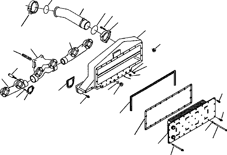 Схема запчастей Komatsu WA500-3L - A8-AA ВЫПУСКНОЙ КОЛЛЕКТОРS И ПОСЛЕОХЛАДИТЕЛЬ ДВИГАТЕЛЬ