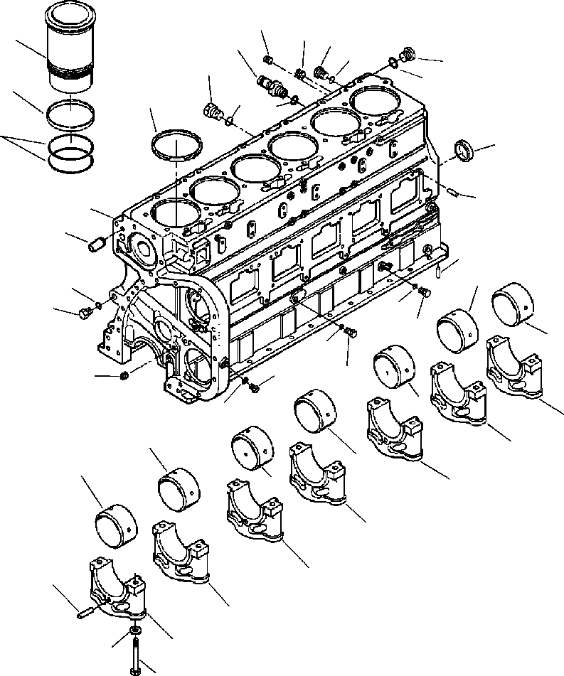 Схема запчастей Komatsu WA500-3L - A-AA БЛОК ЦИЛИНДРОВ ДВИГАТЕЛЬ