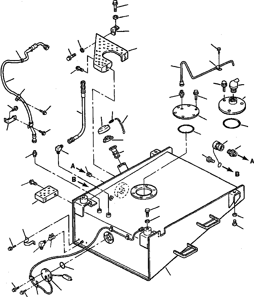 Схема запчастей Komatsu WA500-3L - D-A ТОПЛИВН. БАК. ТОПЛИВН. БАК., ДАТЧИК И ТОПЛИВОПРОВОД. ТОПЛИВН. БАК. AND КОМПОНЕНТЫ