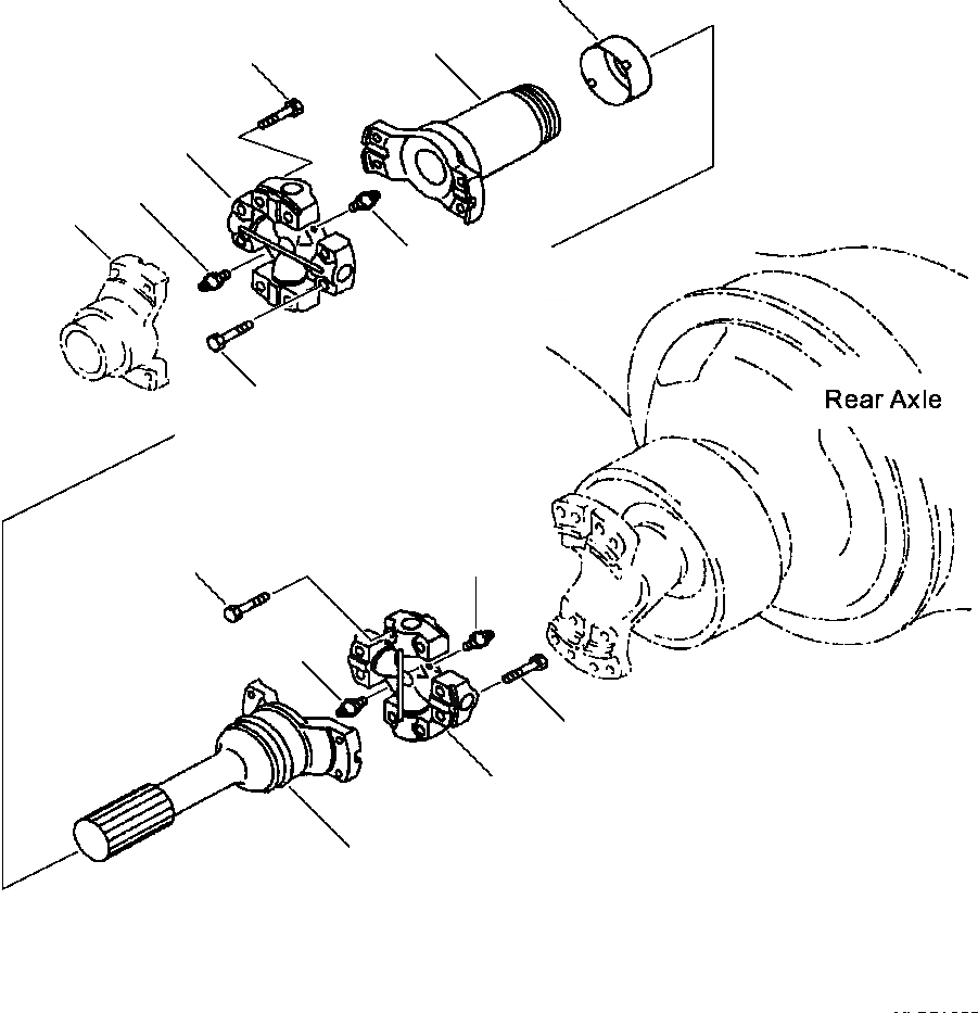 Схема запчастей Komatsu WA500-3L - F-A ВЕДУЩ. ВАЛ НИЖН. ЗАДН. СИЛОВАЯ ПЕРЕДАЧА И КОНЕЧНАЯ ПЕРЕДАЧА