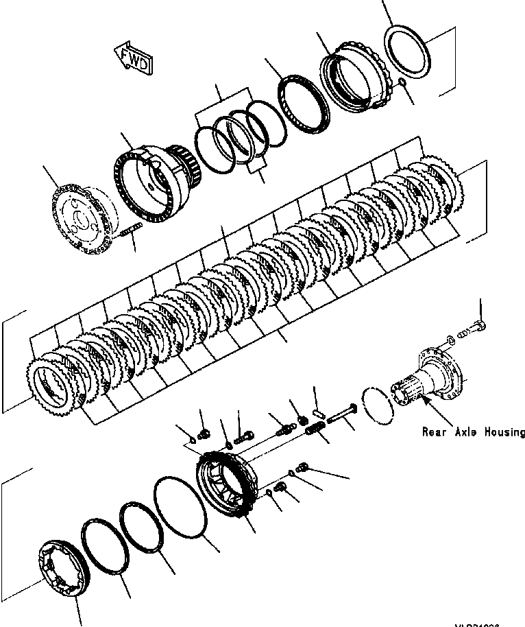 Схема запчастей Komatsu WA500-3L - F-A ЗАДН. МОСТ КОЛЕСН. ТОРМОЗ СИЛОВАЯ ПЕРЕДАЧА И КОНЕЧНАЯ ПЕРЕДАЧА