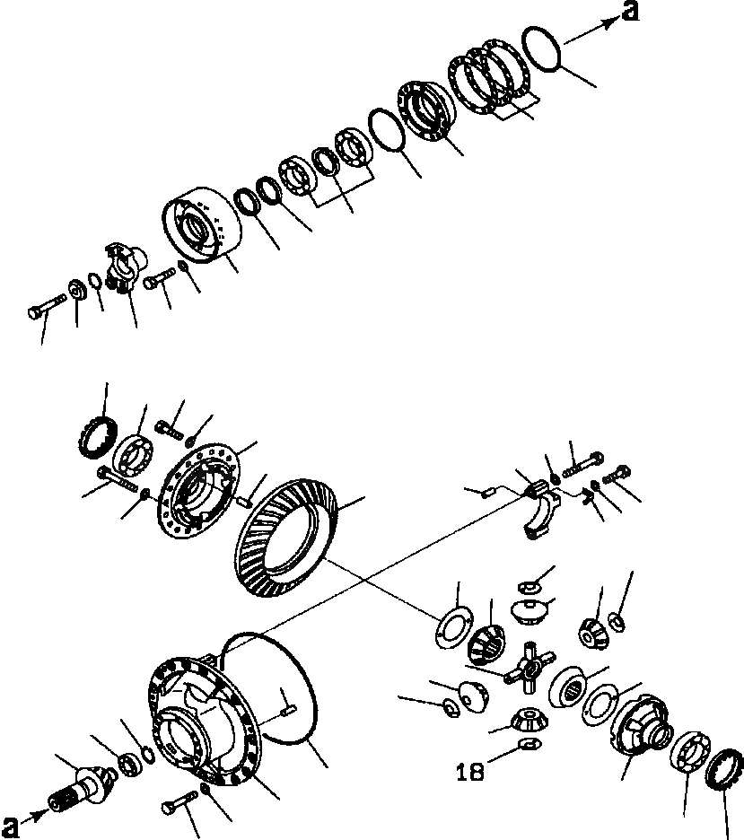 Схема запчастей Komatsu WA500-3L - F-A ЗАДН. МОСТ ДИФФЕРЕНЦ. И ЭЛЕМЕНТЫ КРЕПЛЕНИЯ СИЛОВАЯ ПЕРЕДАЧА И КОНЕЧНАЯ ПЕРЕДАЧА