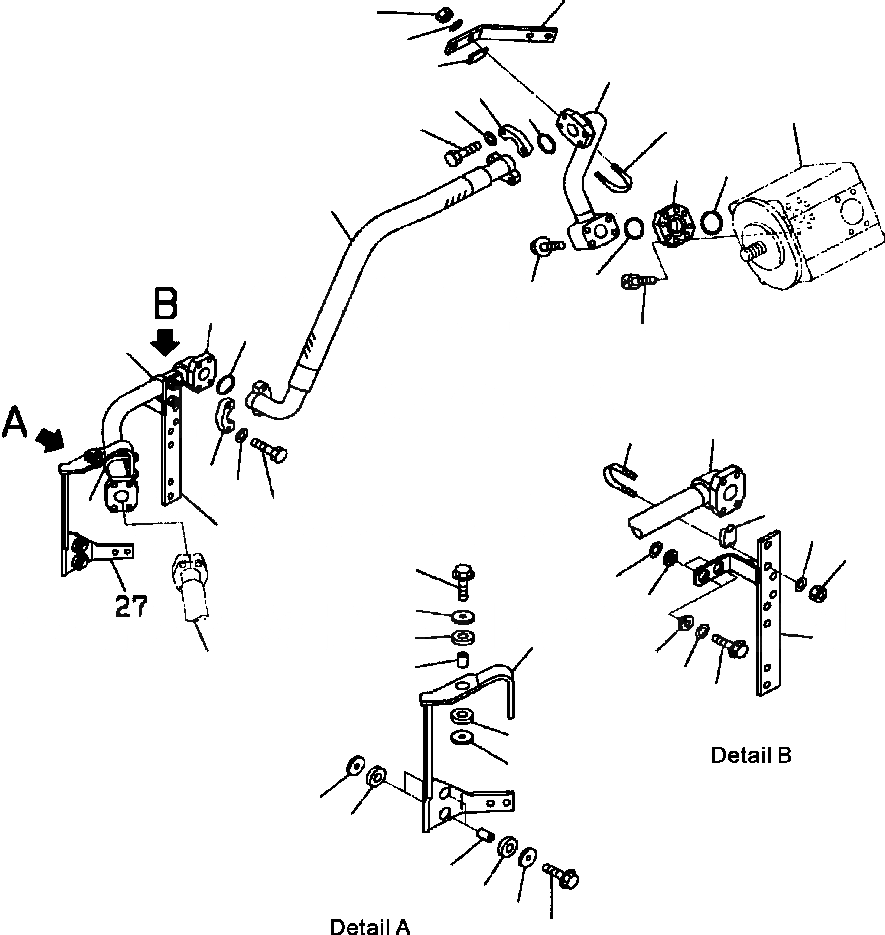 Схема запчастей Komatsu WA500-3L - H-A ГИДРОЛИНИЯ - ПОГРУЗ. НАСОС ГИДРАВЛИКА