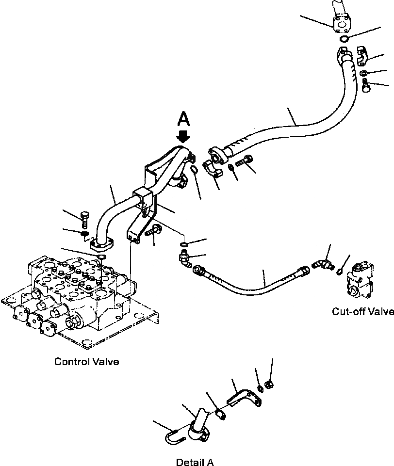 Схема запчастей Komatsu WA500-3L - H-A ГИДРОЛИНИЯ - 3-Х СЕКЦИОНН. КОНТРОЛЬН. КЛАПАН ГИДРАВЛИКА
