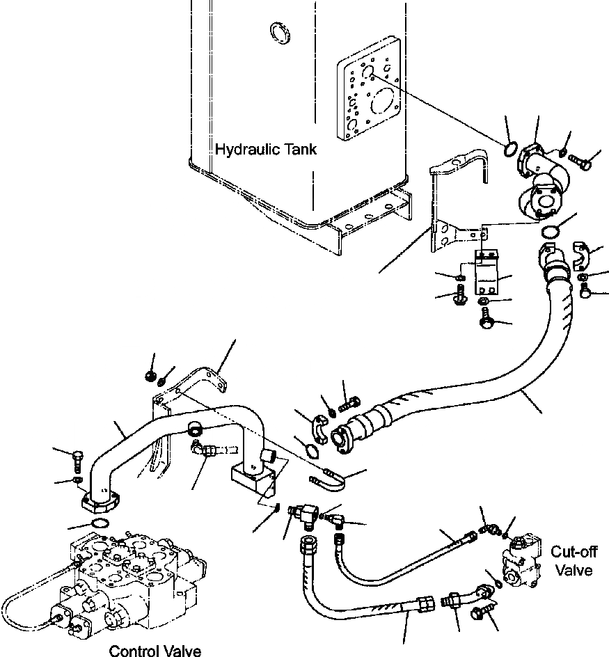 Схема запчастей Komatsu WA500-3L - H-A ГИДРОЛИНИЯ ECSS ВОЗВРАТН. ЛИНИЯ ГИДРАВЛИКА