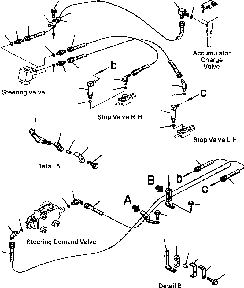 Схема запчастей Komatsu WA500-3L - H-A ГИДРАВЛИКА РУЛ. УПРАВЛЕНИЯ ГЛАВН. ЛИНИЯ ГИДРАВЛИКА