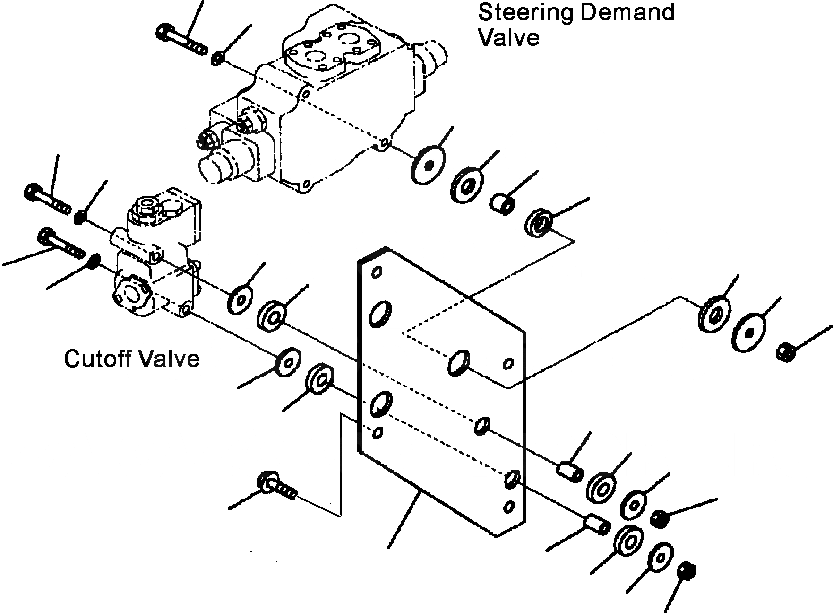 Схема запчастей Komatsu WA500-3L - H-8A ГИДРАВЛИКА РУЛ. УПРАВЛЕНИЯ КРЕПЛЕНИЕ КЛАПАНА РУЛЕВ. УПРАВЛЕНИЯ ЧАСТИ ГИДРАВЛИКА